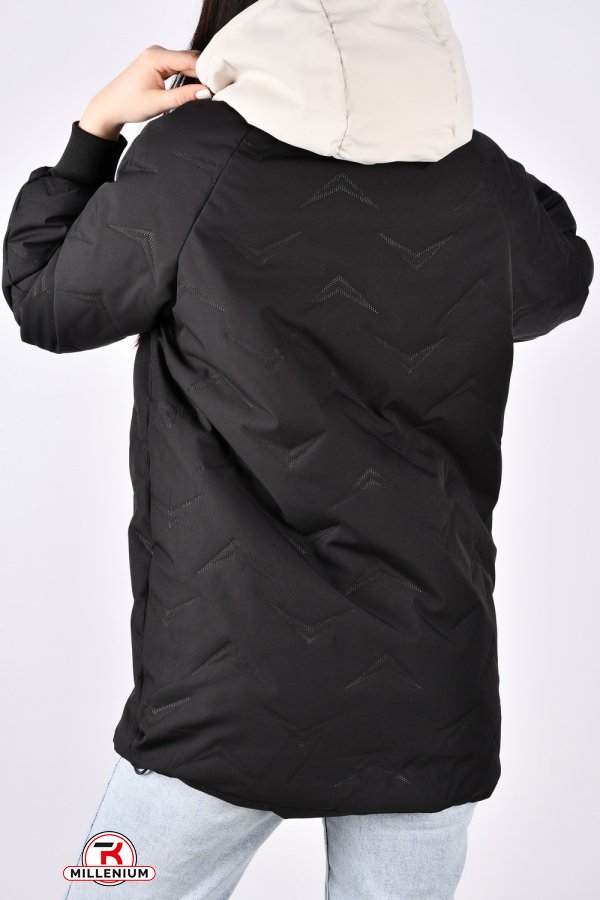 Куртка женская демисезонная (цв.черный) из плащевки Размеры в наличии : 46, 52 арт.6868