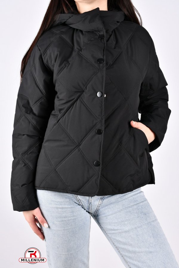 Куртка жіноча демісезонна (кол. чорний) з плащової тканини. Розміри в наявності : 46, 48 арт.1019