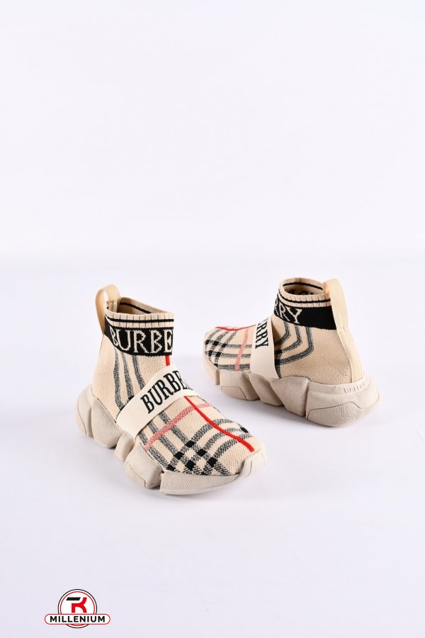 Кроссовки для девочки (цв.кремовый) "Burberry" Размеры в наличии : 31, 32, 33, 34, 35 арт.752800