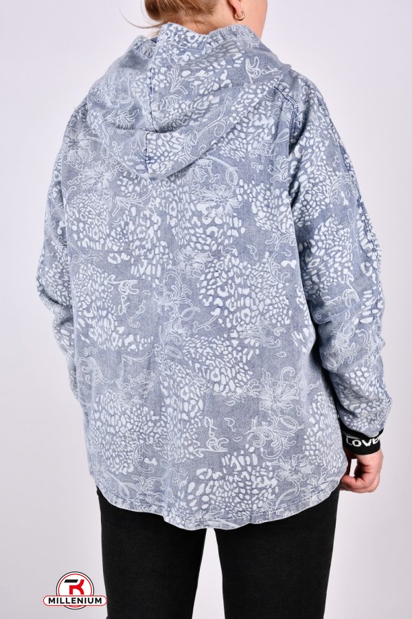 Куртка жіноча (кол. синій) тканина бавовна "ANGORA" Розміри в наявності : 54, 56, 58 арт.616