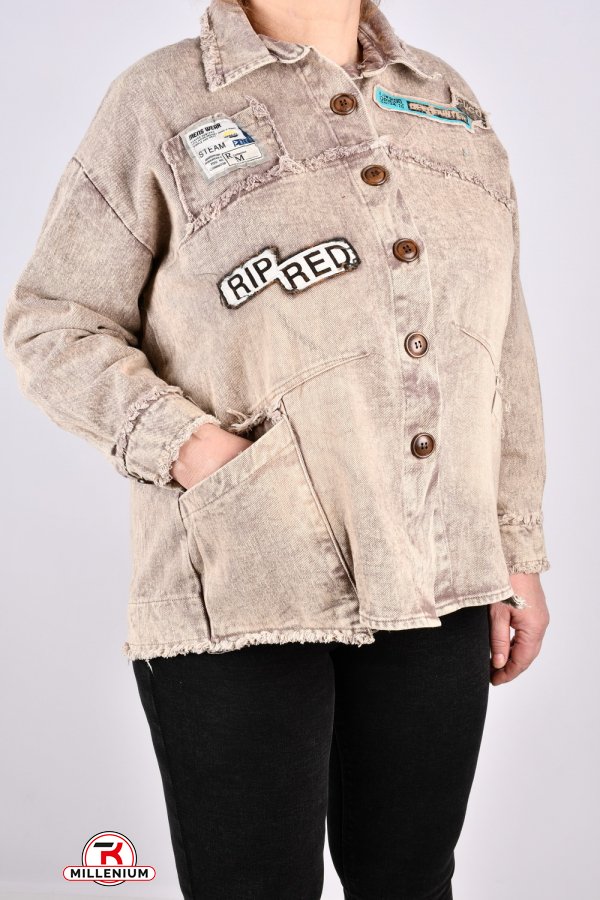 Куртка женская (цв.капучино) ткань коттон "ANGORA" Размеры в наличии : 48, 52 арт.S8103