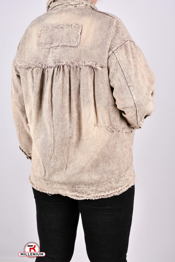 Куртка жіноча (кол. капучино) тканина бавовна "ANGORA" Розміри в наявності : 48, 52 арт.S8103