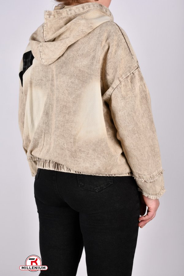 Куртка жіноча (кол. латте) тканина котон (модель OVERSIZE) "ANGORA" Розміри в наявності : 48, 50, 52, 54 арт.S9619