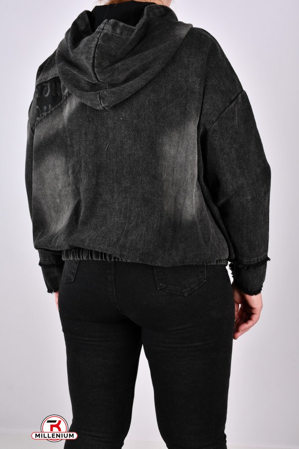Куртка жіноча (кол. чорний) тканина котон (модель OVERSIZE) "ANGORA" Розміри в наявності : 48, 50, 52, 54 арт.S9619