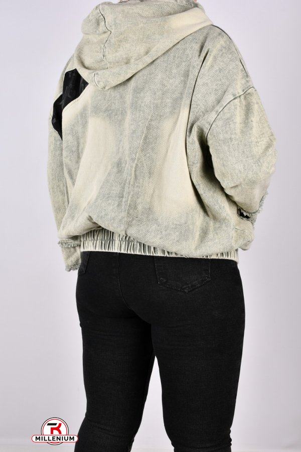 Куртка жіноча (кол. м'яти) тканина котон (модель OVERSIZE) "ANGORA" Розміри в наявності : 48, 50, 52, 54 арт.S9619