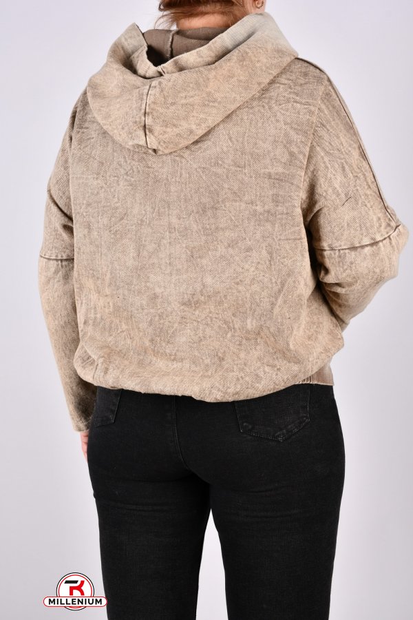 Куртка жіноча (кол. латте) тканина котон (модель OVERSIZE) "ANGORA" Розміри в наявності : 48, 50, 52, 54 арт.S9202