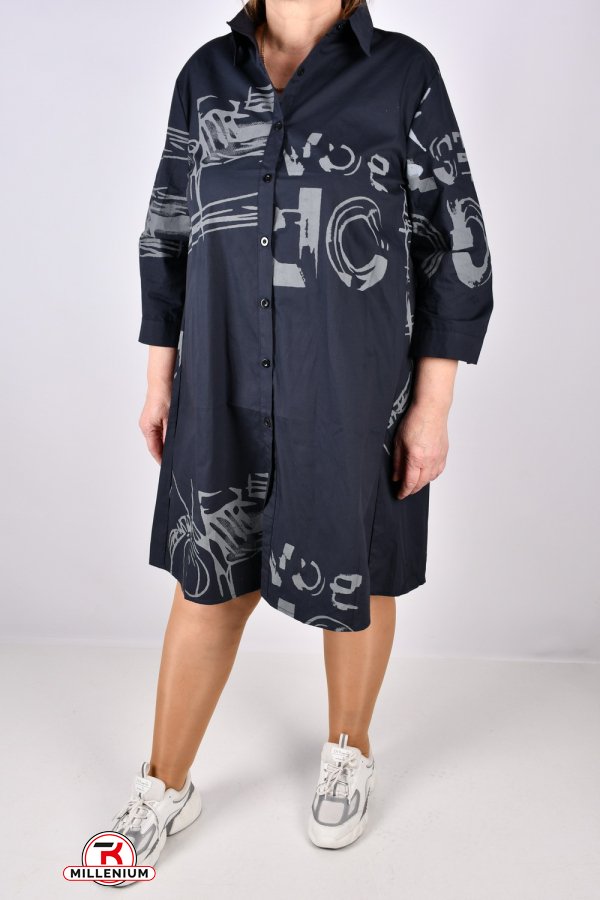 Сукня-сорочка жіноча (кол. чорний) котонове "ANGORA" Розміри в наявності : 48, 50, 52, 54 арт.6071