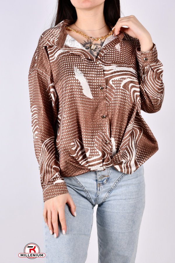 Блузка жіноча (кол. коричневий) "ESAY" Розміри в наявності : 48, 50, 54 арт.9526/4EB