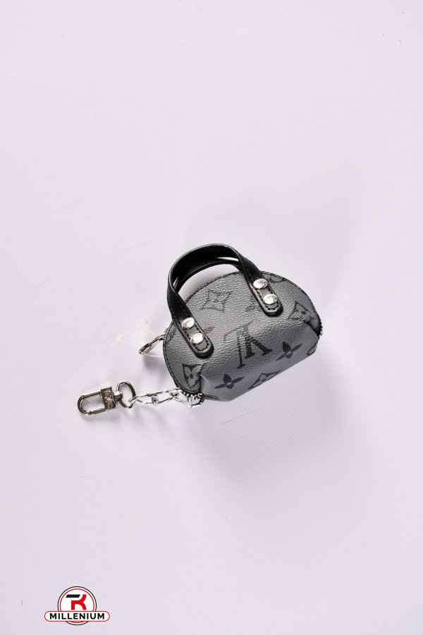 Ключниця жіноча шкіряна (кол. сірий/чорний) розмір 6/10 см  арт.333