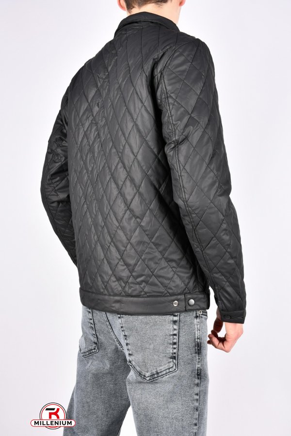Куртка мужская из экокожи (цв.черный) демисезонная"ATE" Размеры в наличии : 46, 48, 50, 52, 54 арт.A-809