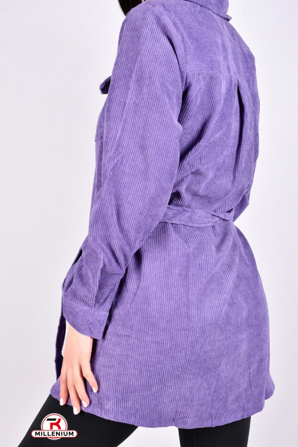 Рубашка-туника женская (цв.фиолетовый) вельветовая "Anne" Размеры в наличии : 42, 44, 46 арт.EP351