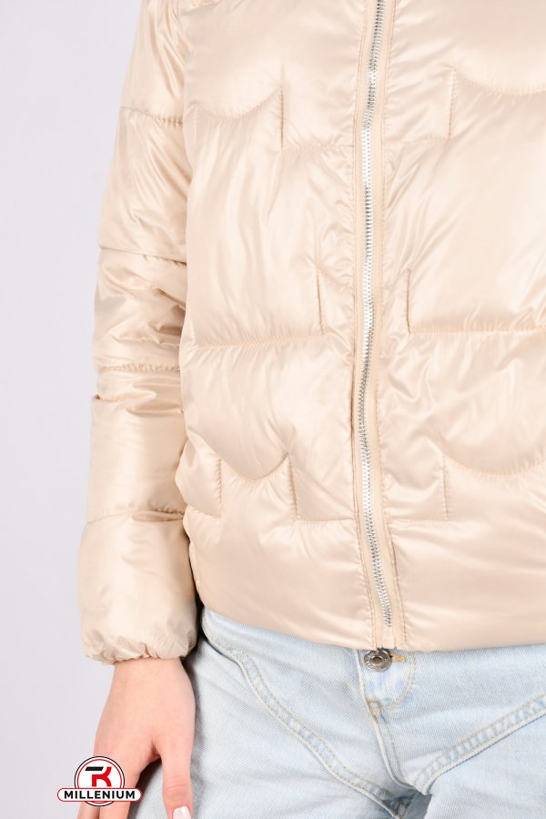 Куртка женская (цв.кремовый) болоньевая демисезонная Размеры в наличии : 42, 44, 46, 48, 50 арт.B-1022