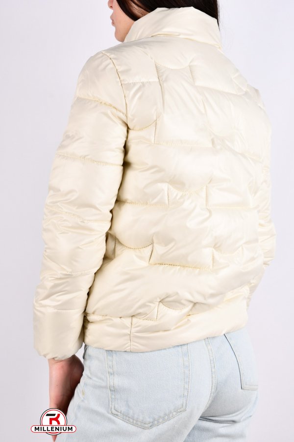 Куртка жіноча (кол. молочний) болонева демісезонна Розміри в наявності : 42, 44, 46, 48, 50 арт.B-1022