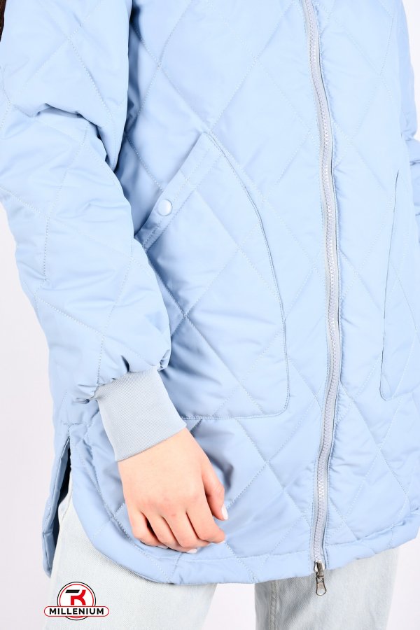 Пальто женское демисезонное (цв.голубой) из плащевки Размеры в наличии : 42, 44, 46, 48 арт.2365-1