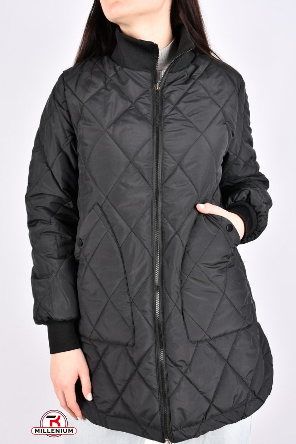 Пальто женское демисезонное (цв.черный) из плащевки Размеры в наличии : 42, 44, 46, 48 арт.2365-1