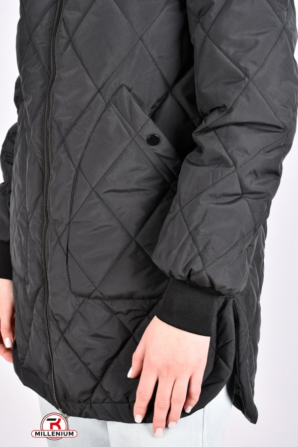 Пальто женское демисезонное (цв.черный) из плащевки Размеры в наличии : 42, 44, 46, 48 арт.2365-1