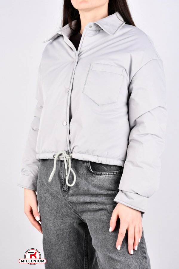 Куртка жіноча демісезонна (кол. св. сірий) з плащової тканини Розміри в наявності : 40, 42, 44, 46 арт.23356