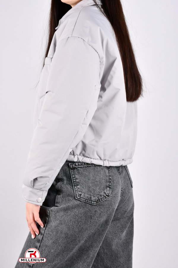Куртка жіноча демісезонна (кол. св. сірий) з плащової тканини Розміри в наявності : 40, 42, 44, 46 арт.23356