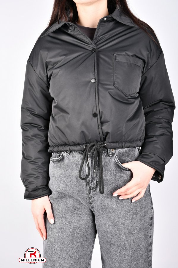 Куртка жіноча демісезонна (кол. чорний) з плащової тканини. Розміри в наявності : 40, 42, 44, 46 арт.23356