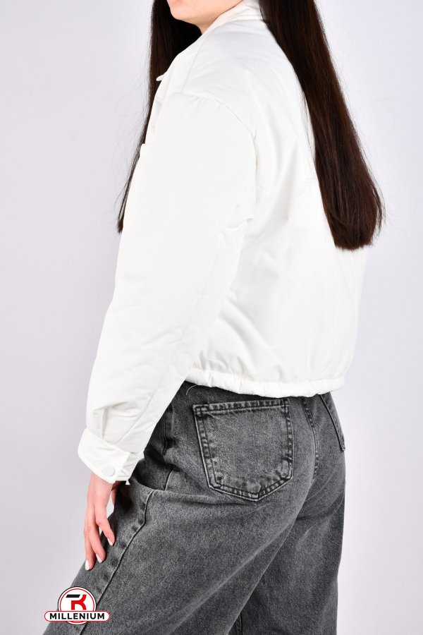 Куртка жіноча демісезонна (кол. білий) з плащової тканини. Розміри в наявності : 40, 42, 44, 46 арт.23356