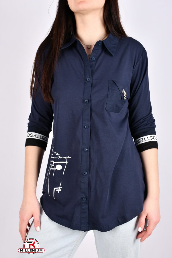 Рубашка женская (цв.черный) стрейчевая "GERTIE" Размеры в наличии : 42, 44, 46, 48, 50, 54 арт.6105