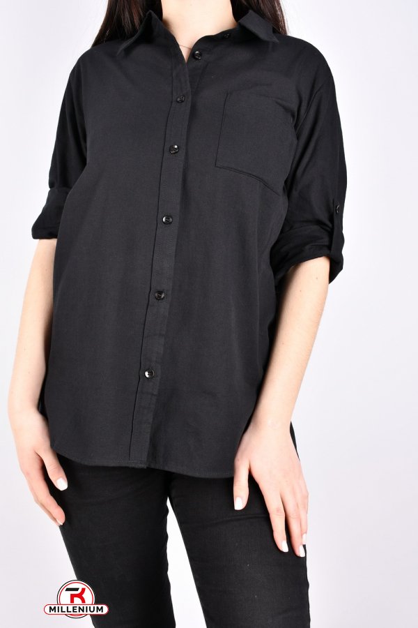 Рубашка женская (цв.черный) "BASE" Размеры в наличии : 48, 50, 52, 54, 56 арт.C3002