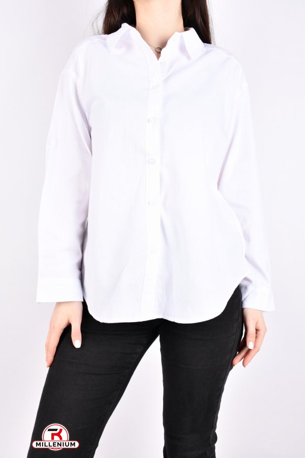 Рубашка женская (цв.белый) "BASE" Размеры в наличии : 48, 50, 52, 54 арт.C7542