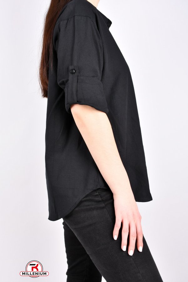 Рубашка женская (цв.черный) "BASE" Размеры в наличии : 48, 50, 52, 54 арт.C7542