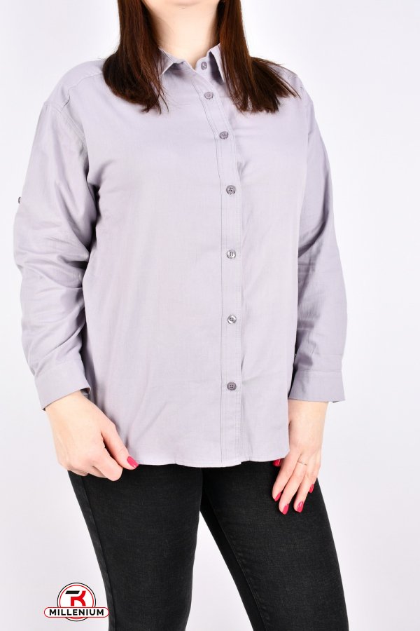 Рубашка женская (цв.св.серый) "BASE" Размеры в наличии : 48, 50, 52, 54 арт.C7542