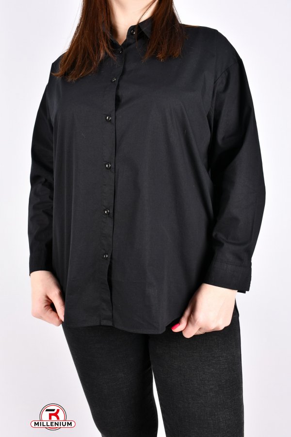 Рубашка женская (цв.черный) "BASE" Размеры в наличии : 50, 54, 56, 58 арт.C7530