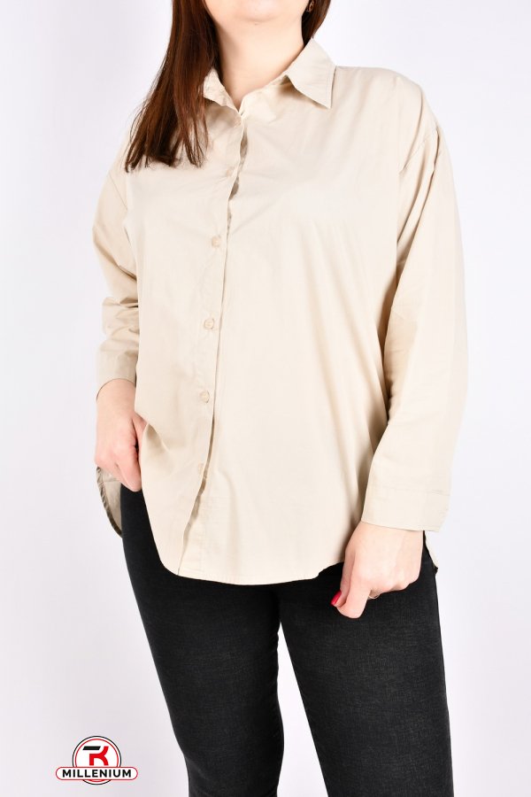 Рубашка женская (цв.кремовый) "BASE" Размеры в наличии : 52, 56, 58 арт.C7530