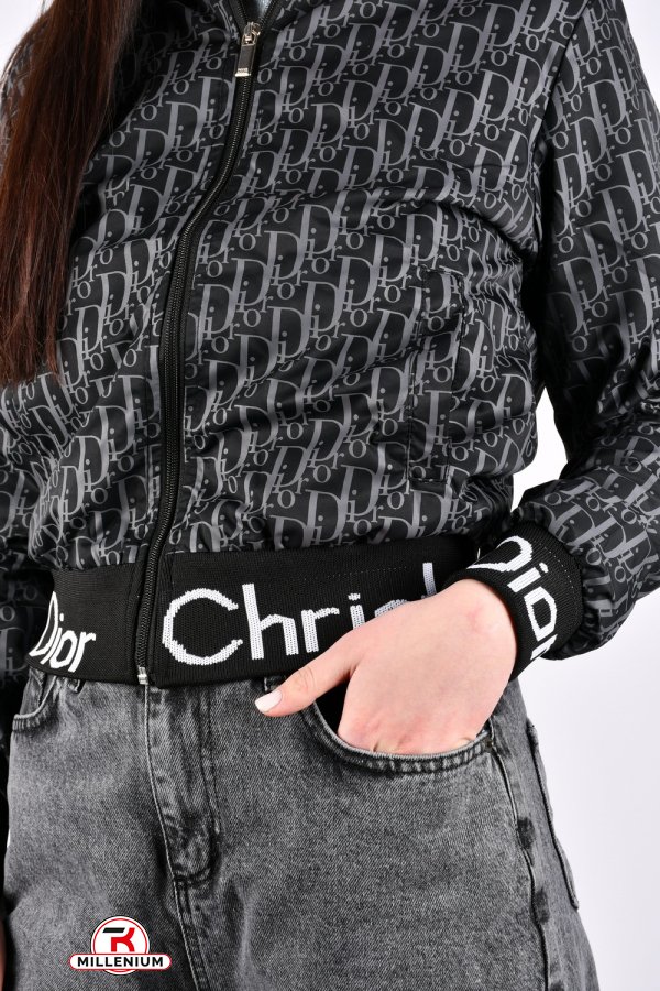 Вітровка жіноча (кол. чорний) з плащової тканини "CHRISIAN DIOR" модель БОМБЕР Розміри в наявності : 42, 44, 46 арт.2284