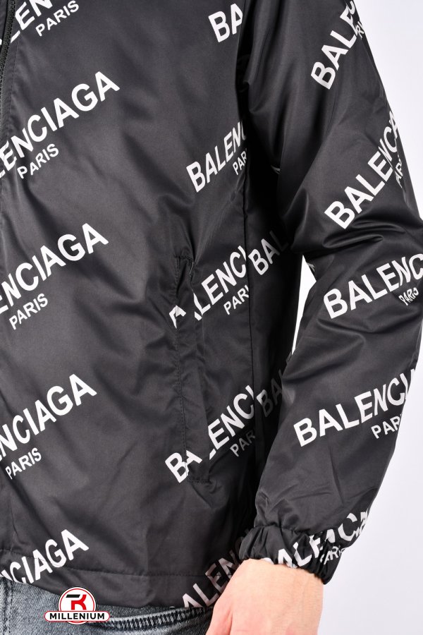 Ветровка мужская (цв.черный) из плащевки "BALENCIAGA" Размеры в наличии : 50, 52, 54, 56 арт.4084