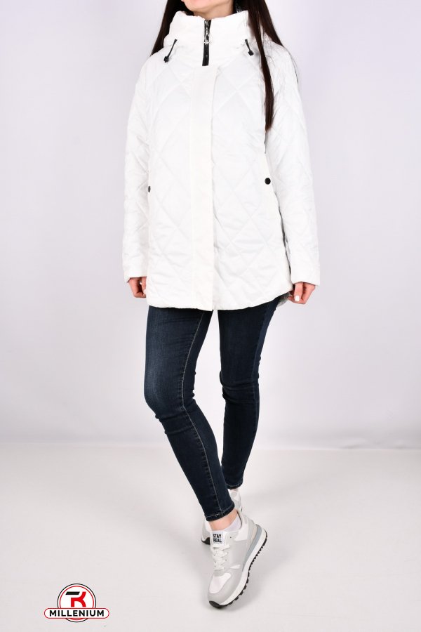 Куртка женская (цв.белый) демисезонная болоневая "CECECOLY" Размеры в наличии : 44, 46, 48, 50, 52 арт.5006