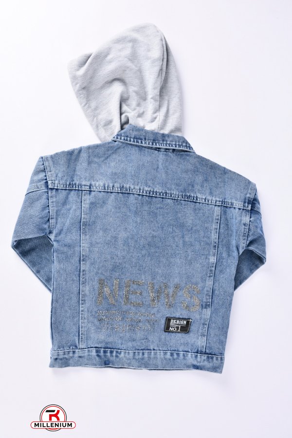 Джинсовый пиджак для девочки (цв.синий) Рост в наличии : 140, 146 арт.ZH0319
