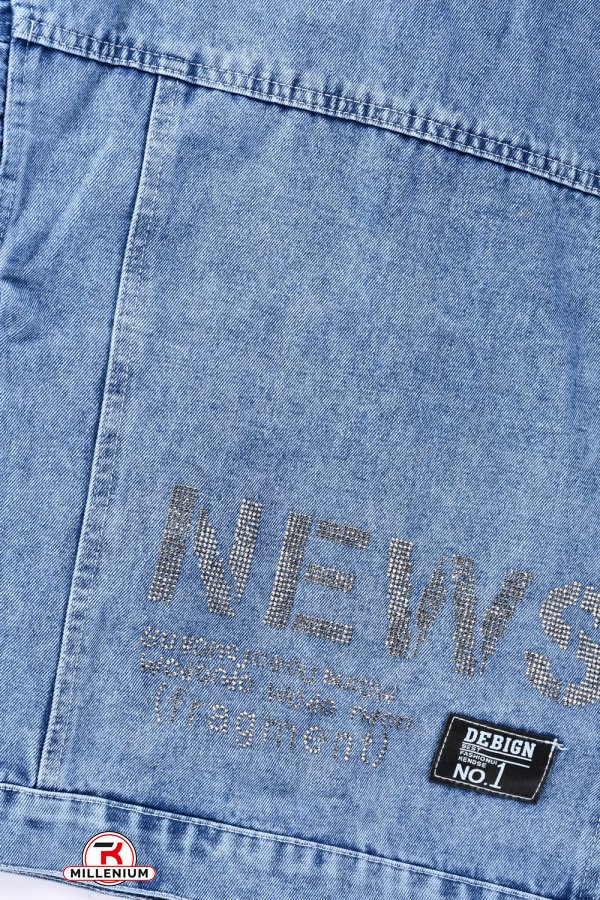Джинсовый пиджак для девочки (цв.синий) Рост в наличии : 122, 128, 140, 146 арт.ZH0319