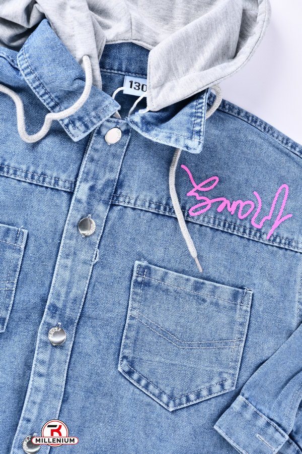 Пиджак джинсовый для девочки (цв.синий) Рост в наличии : 128, 130, 146, 152, 160, 170 арт.ZH0310