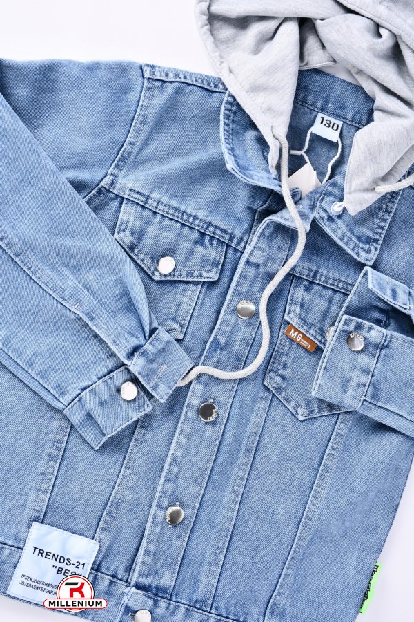Пиджак джинсовый для мальчика (цв.синий) Рост в наличии : 122, 128, 134, 140, 146 арт.ZH0302