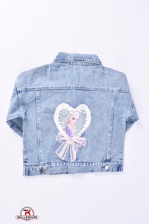 Джинсовый пиджак для девочки (цв.св.синий) Рост в наличии : 98, 116, 122 арт.XH0333