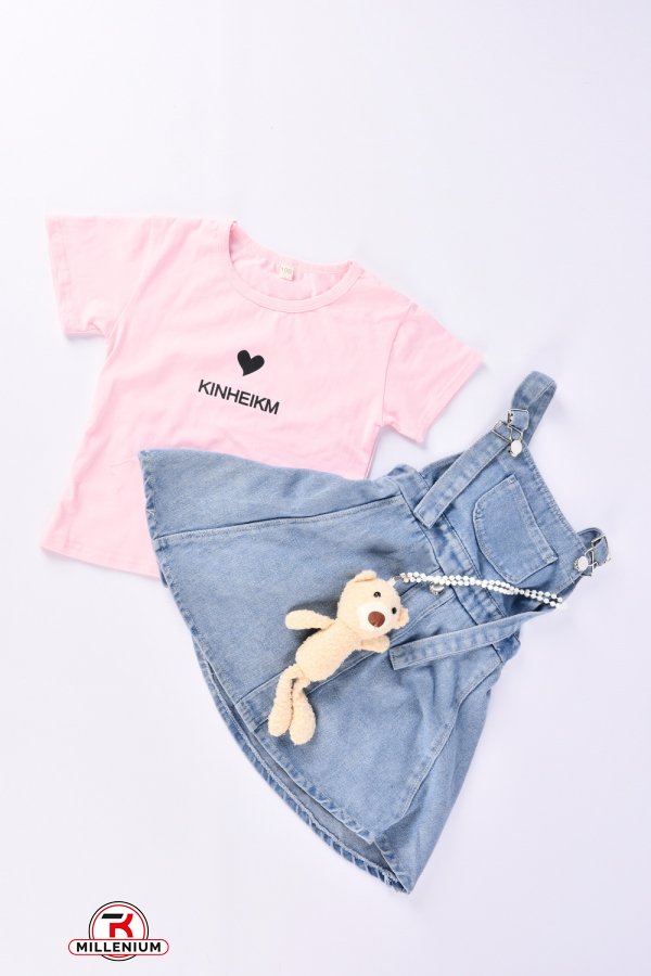 Сарафан джинсовий та футболка для дівчинки Зріст в наявності : 98, 104, 110, 116, 122 арт.X026