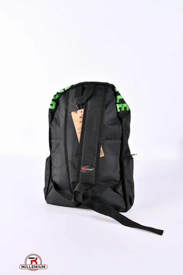 Рюкзак из плащевки (цв.чёрный/зеленый) размер 30/40/16см арт.GB872-1
