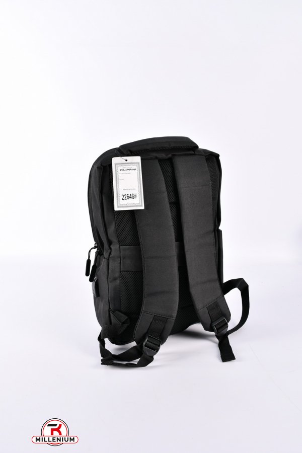 Рюкзак тканевый (цв.черный) размер 40/29/8 см. арт.22646
