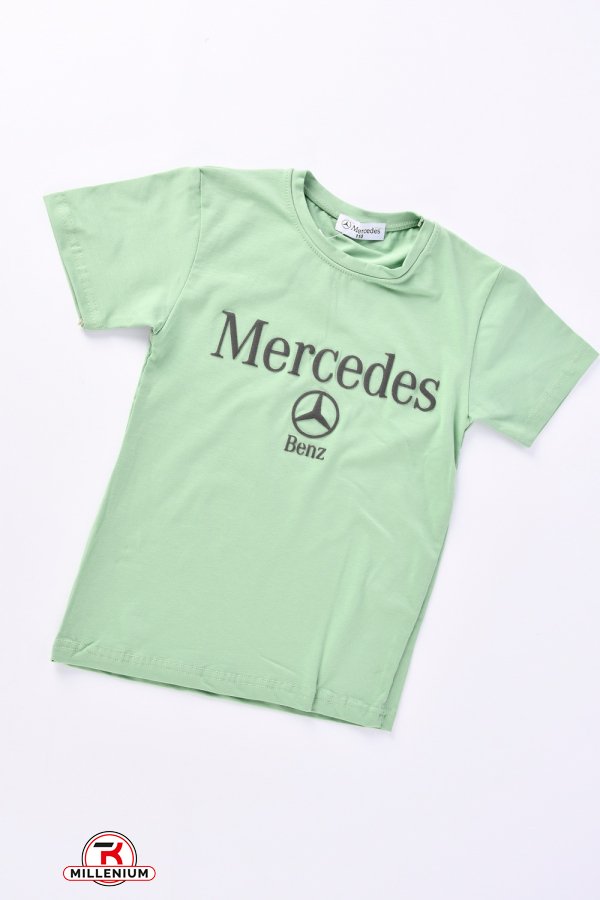 Футболка для хлопчика (кол. м'яти) трикотажна "Mercedes" Зріст в наявності : 110, 122, 128 арт.MERCEDES
