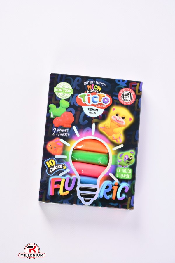 Креативное творчество "тесто для лепки "FLUORIC" 10 цветов арт.TMD-FL10-01U/04U
