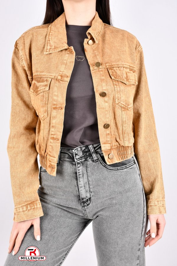 Пиджак женский джинсовый (цв.горчичный) "BASE" Размеры в наличии : 40, 42, 44 арт.A7695