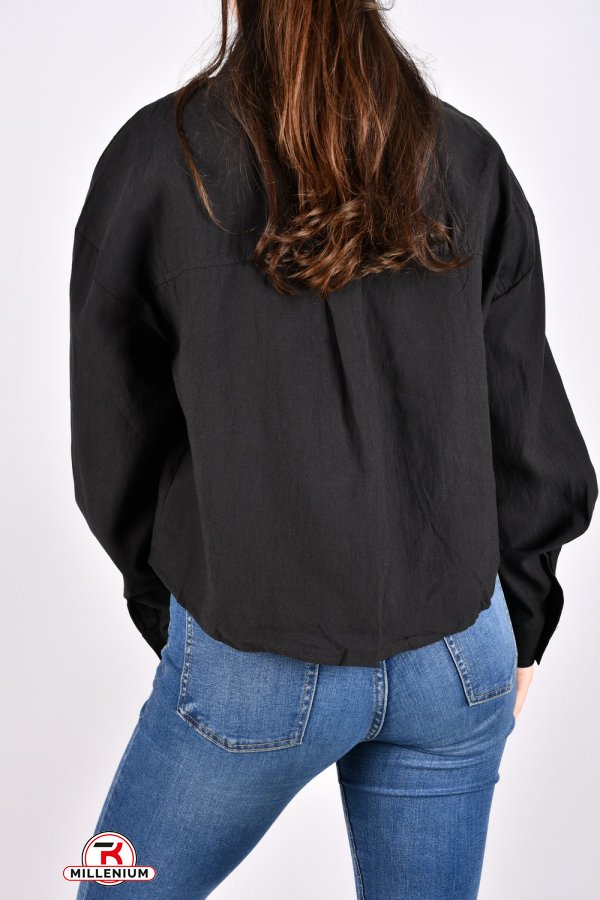 Рубашка женская (цв.чёрный) "QIANZHIDU" модель OVERSIZE Размеры в наличии : 42, 44, 46, 48, 50 арт.EC17052350