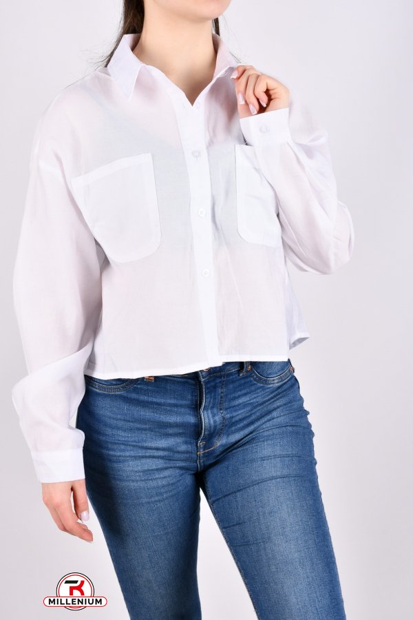 Рубашка женская (цв.белый) "QIANZHIDU" модель OVERSIZE Размеры в наличии : 42, 46, 48, 50 арт.EC17052350