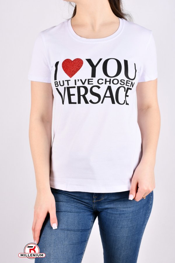 Футболка женская (цв.белый) "Versace" (93% cotton, 7% lycra) Размеры в наличии : 42, 44, 50 арт.BYN-229