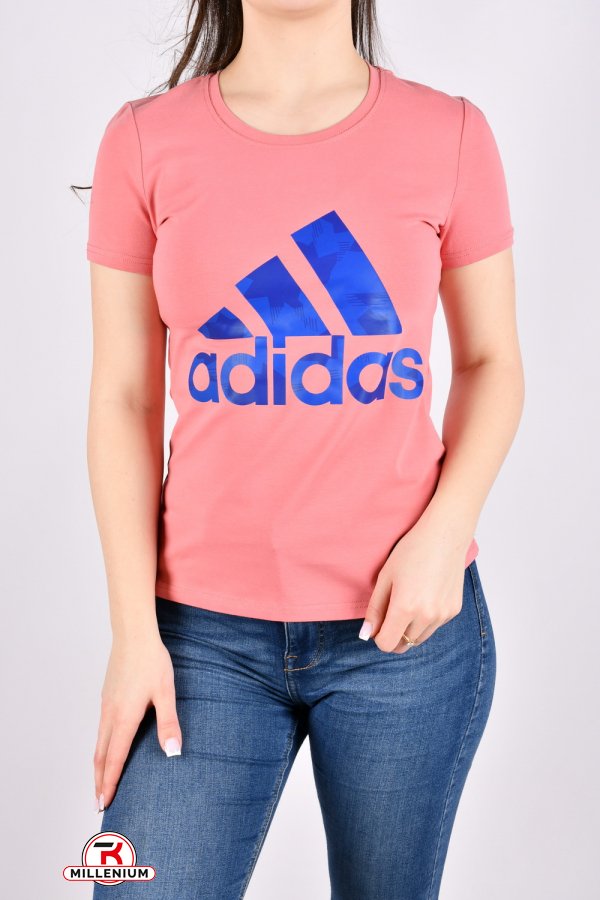 Футболка жіноча (кол. пудри) "Adidas" (93% cotton, 7% lycra) Розміри в наявності : 40, 42, 44, 46, 48 арт.BYN-191