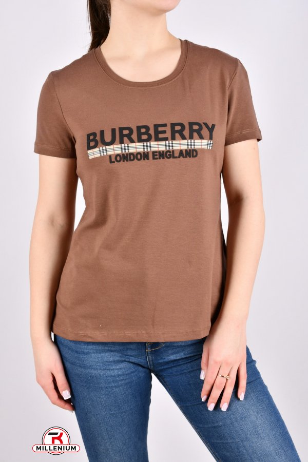 Футболка жіноча (кол. коричневий) "Burberry" (93% cotton, 7% lycra) Розміри в наявності : 42, 44, 46, 48, 50 арт.BYN-224